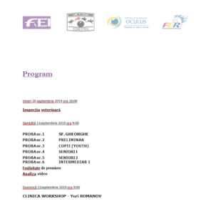 FEI dresaj program FB -